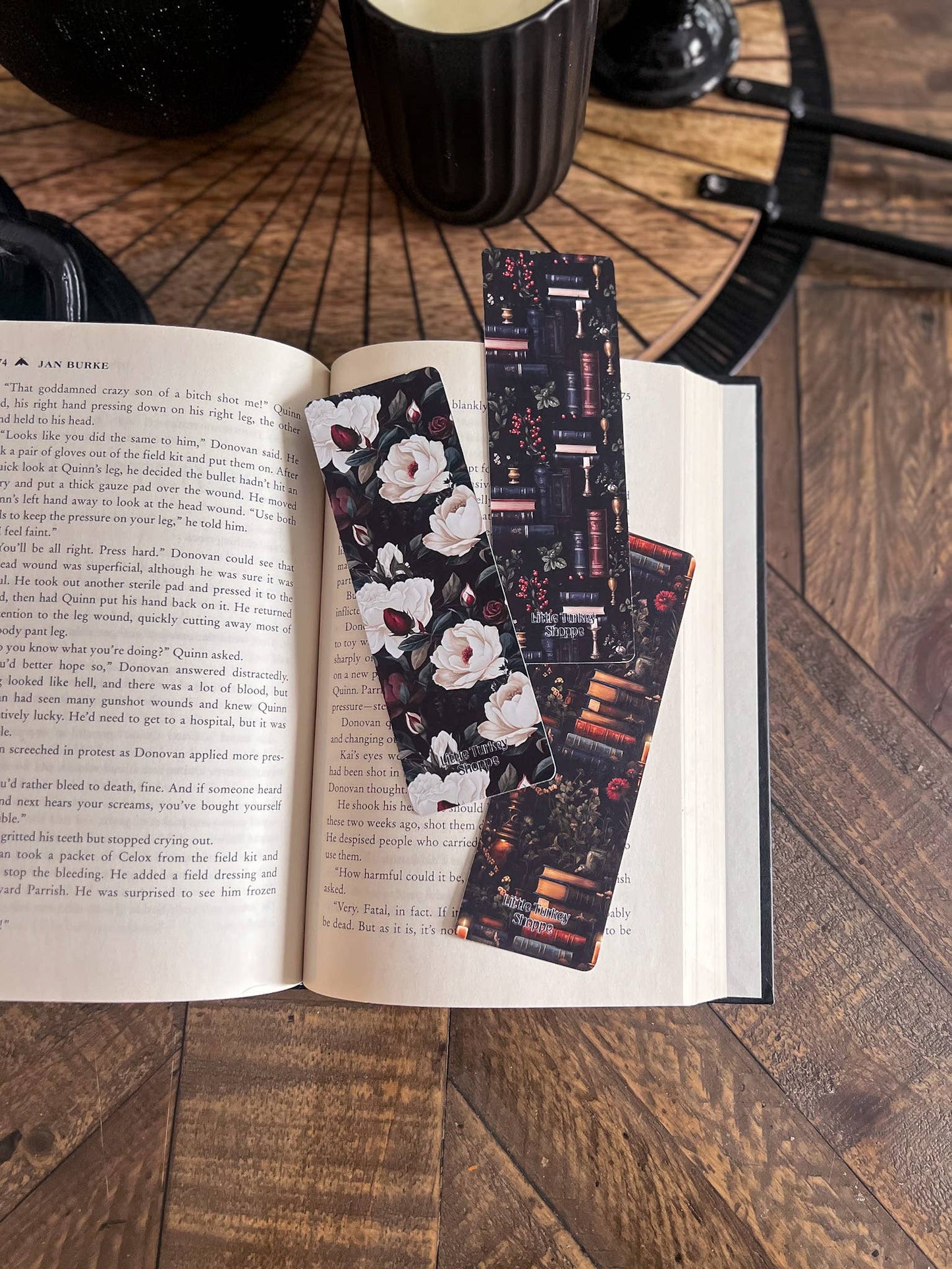 Dark Floral Bookmarks - Dark Academia