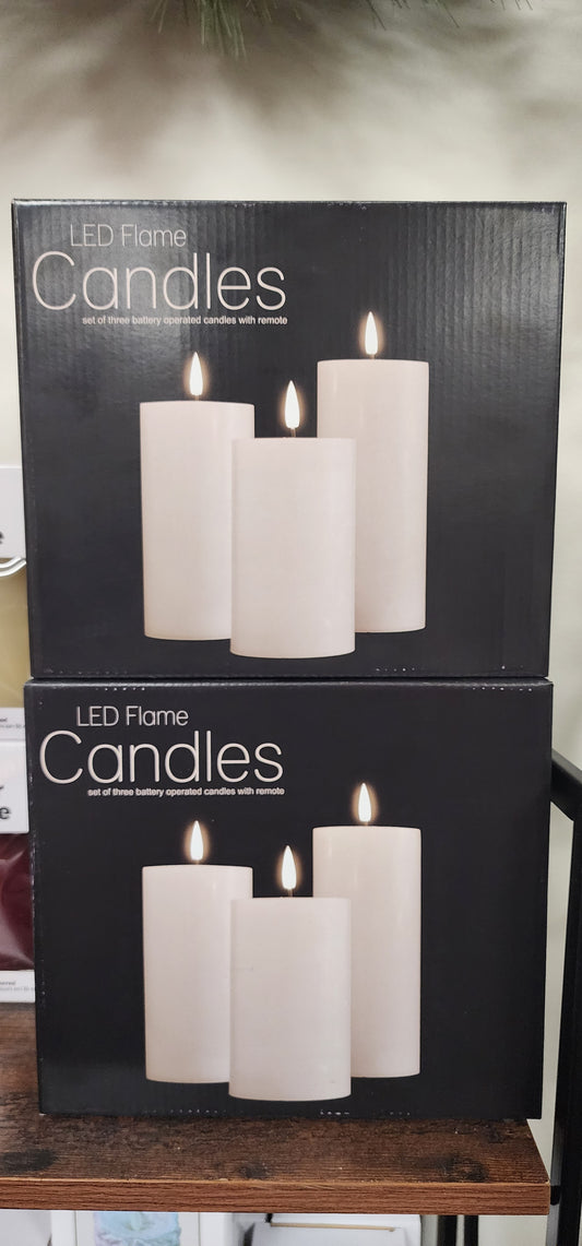 LED Flame Candles (Set of 3)