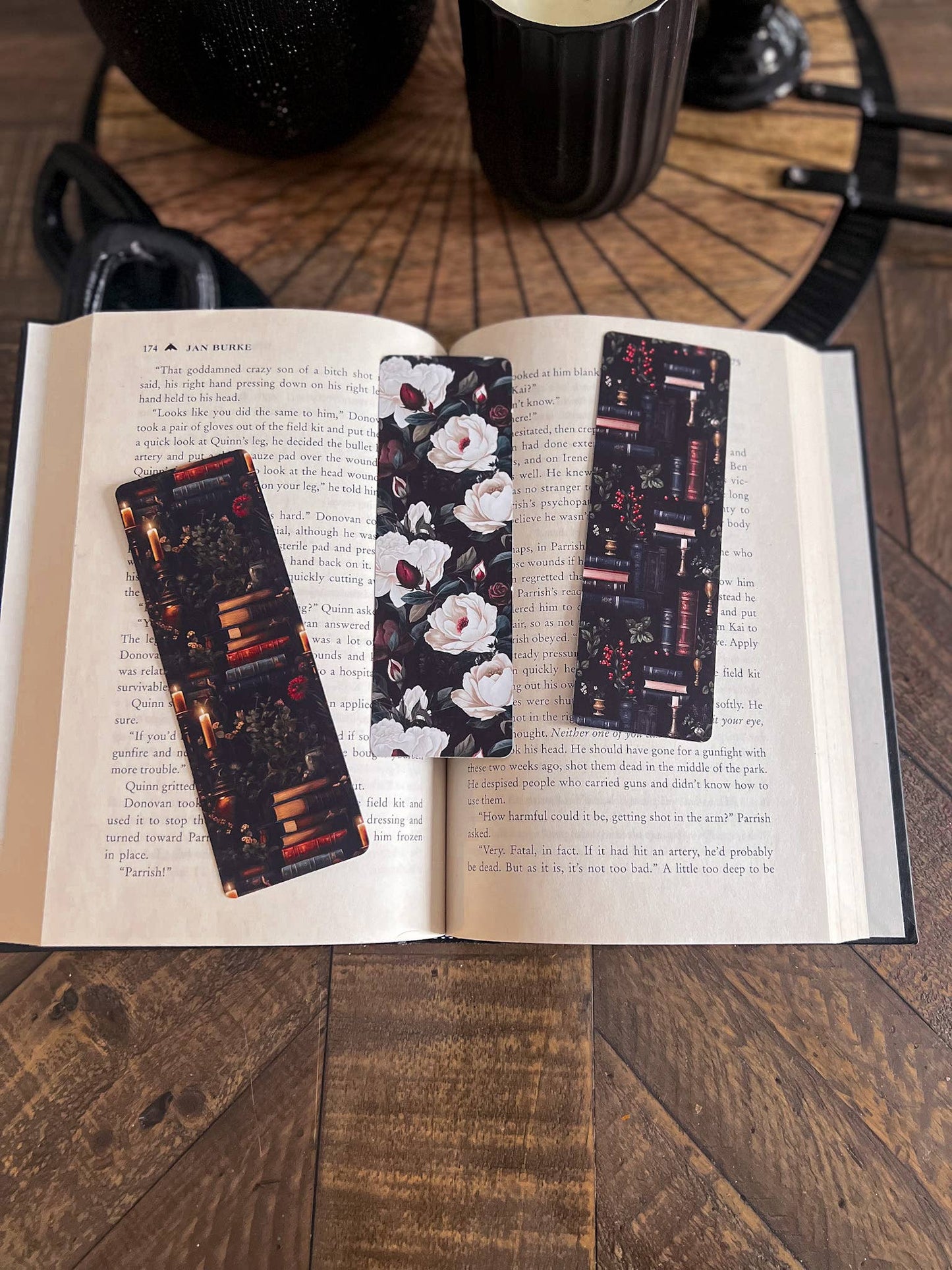 Dark Floral Bookmarks - Dark Academia