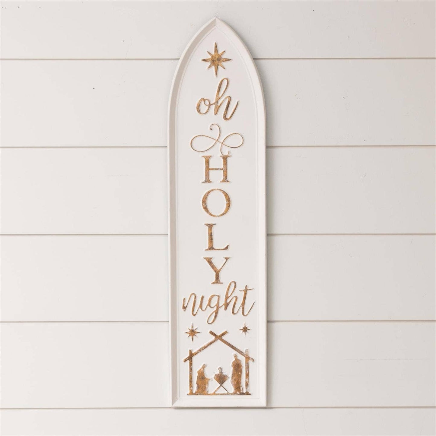 Arched Wall Art - Embossed O Holy Night