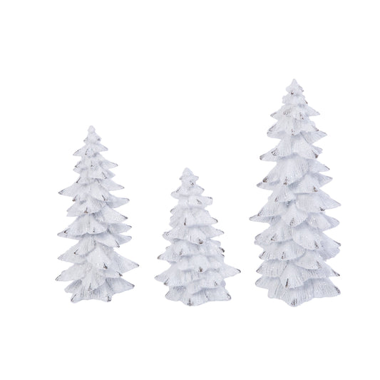 Resin White Glitter Trees