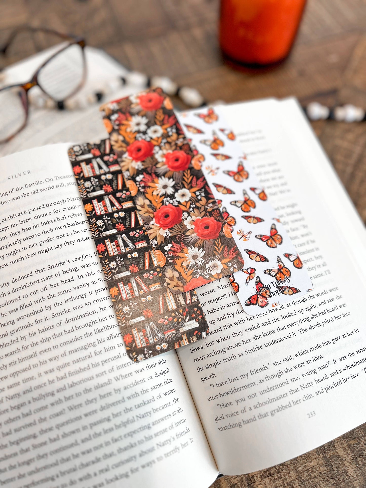 Rust Floral Bookmark