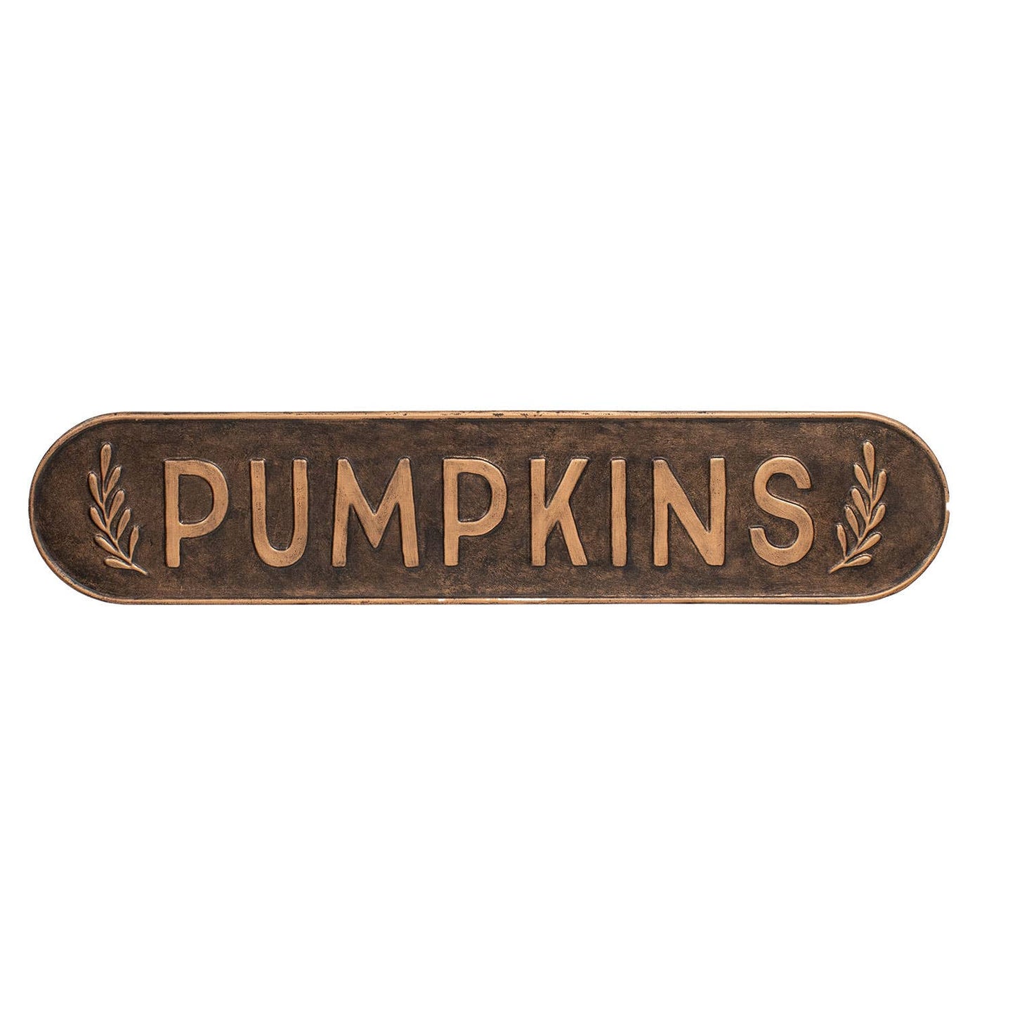 Pumpkins Rustic Brown Metal Sign