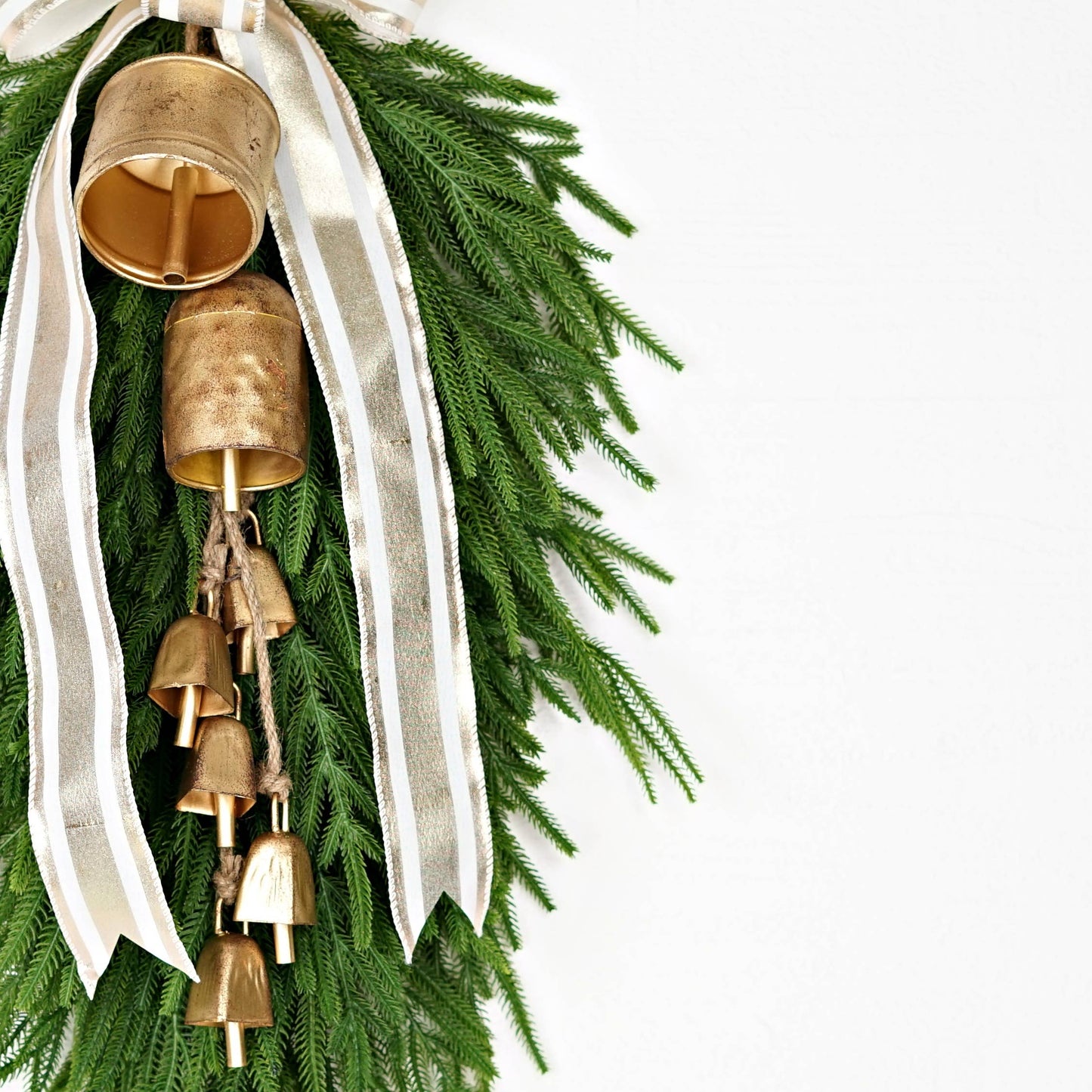 Vintage Gold Silo Bell with Jute Loop