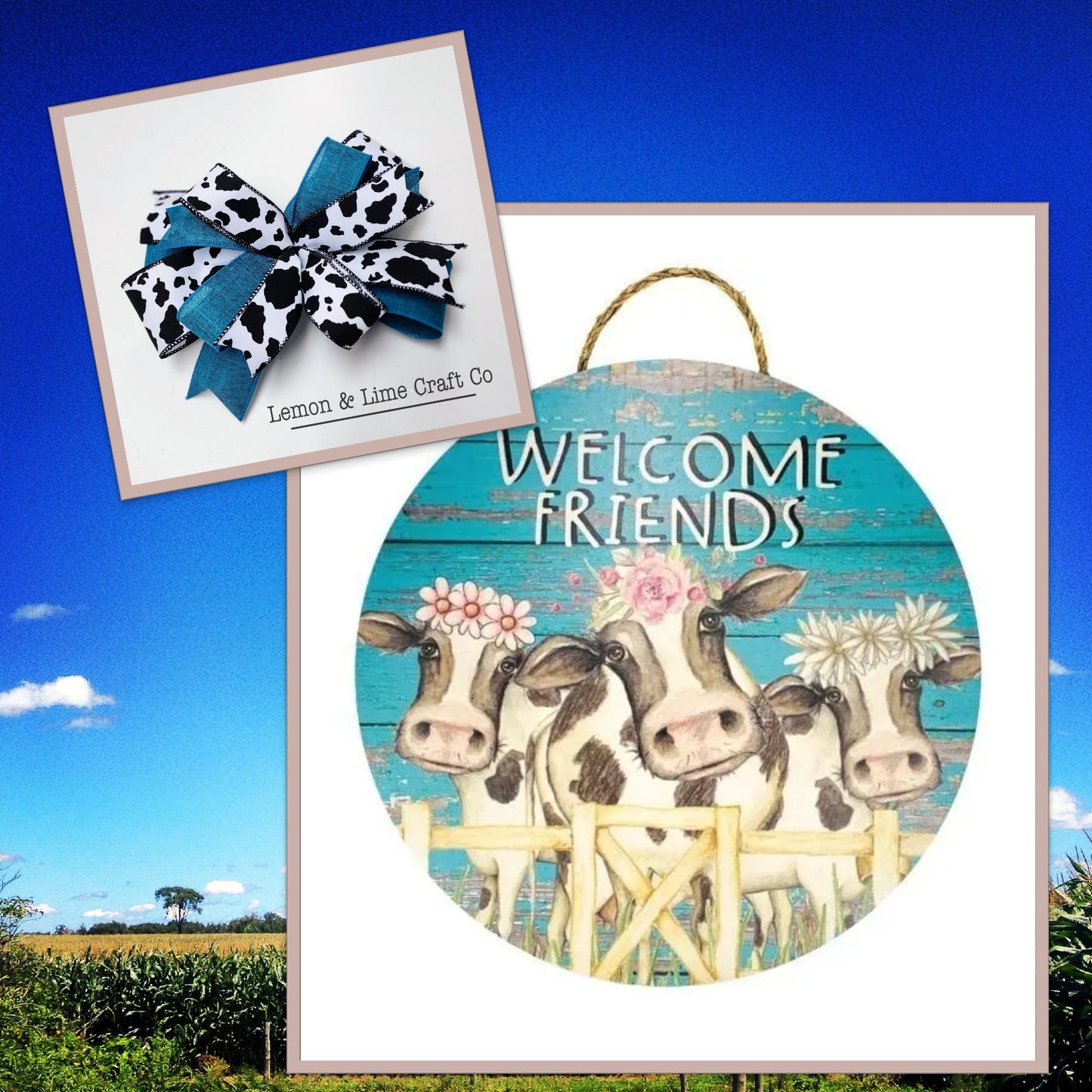 Cow Round Doorhanger
