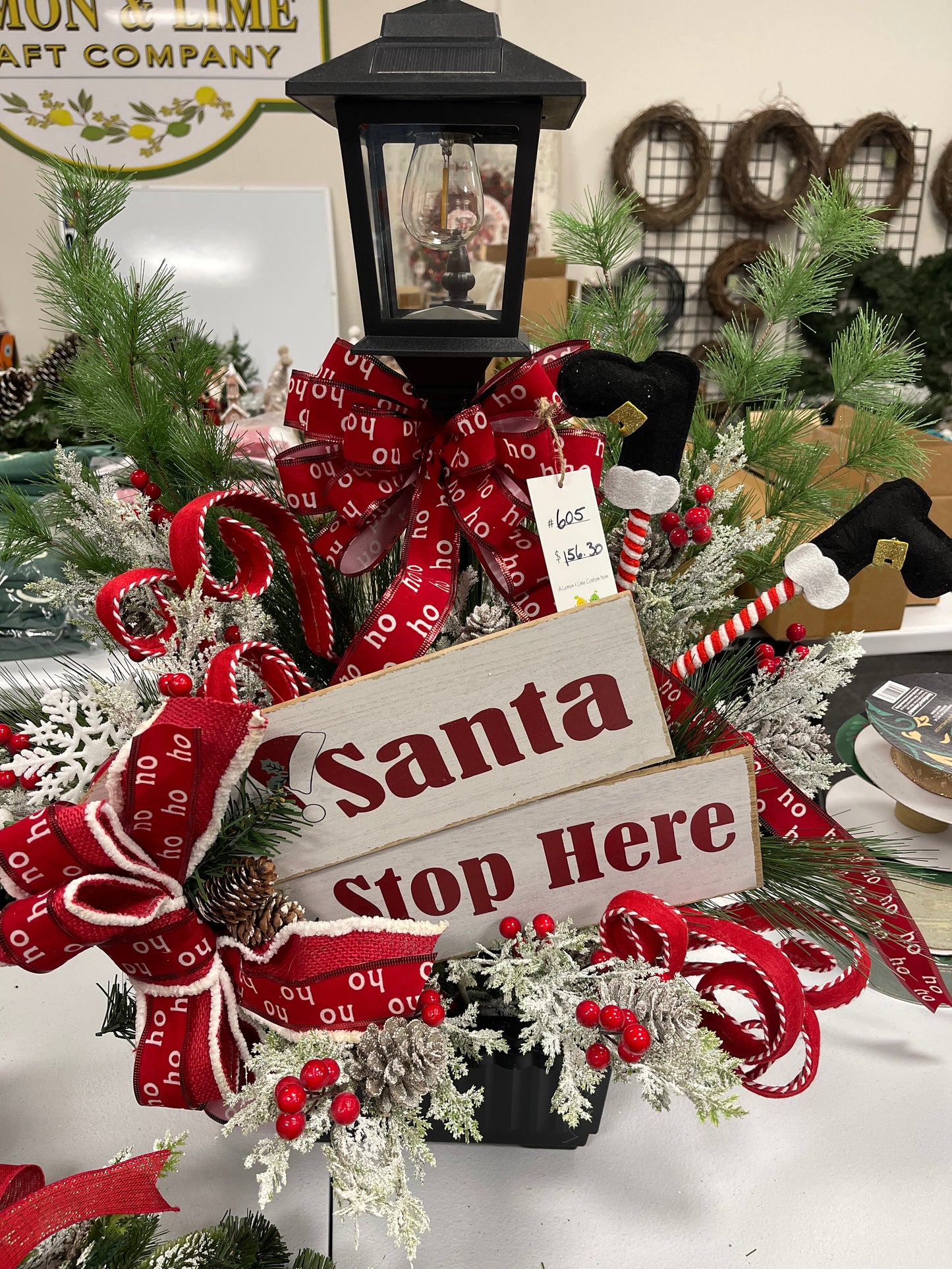 Santa Stop Here Solar Planter