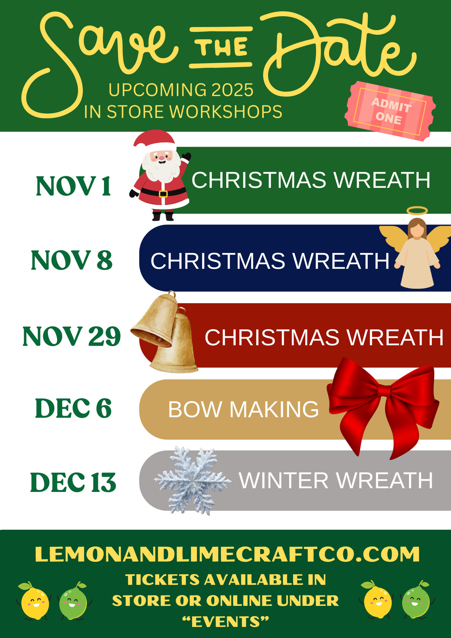 UPCOMING WORKSHOPS!