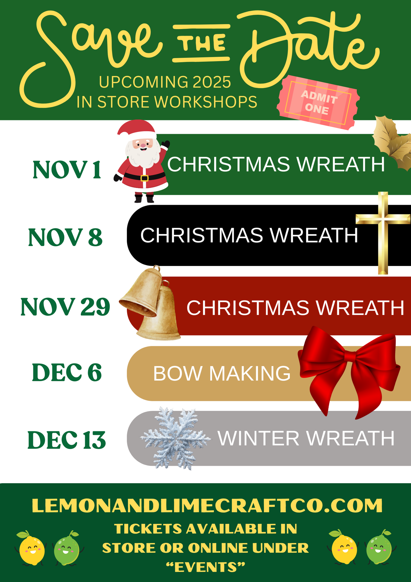 UPCOMING WORKSHOPS!