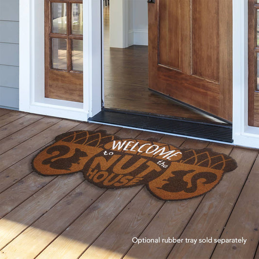 Welcome To The Nuthouse Natural Fiber Coir Doormat