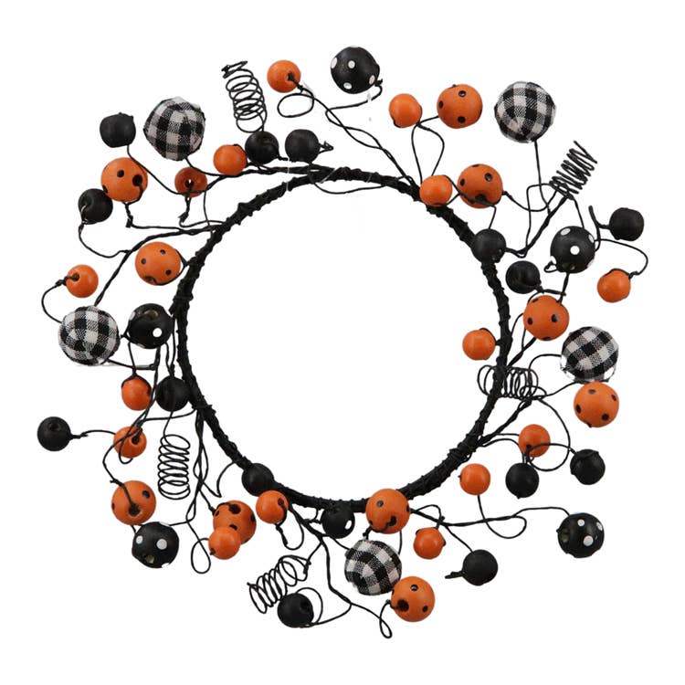 Halloween & Black Check Berry Candle Ring