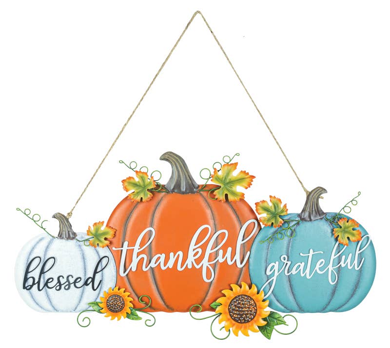 Trio Thankful Pumpkin Hanger