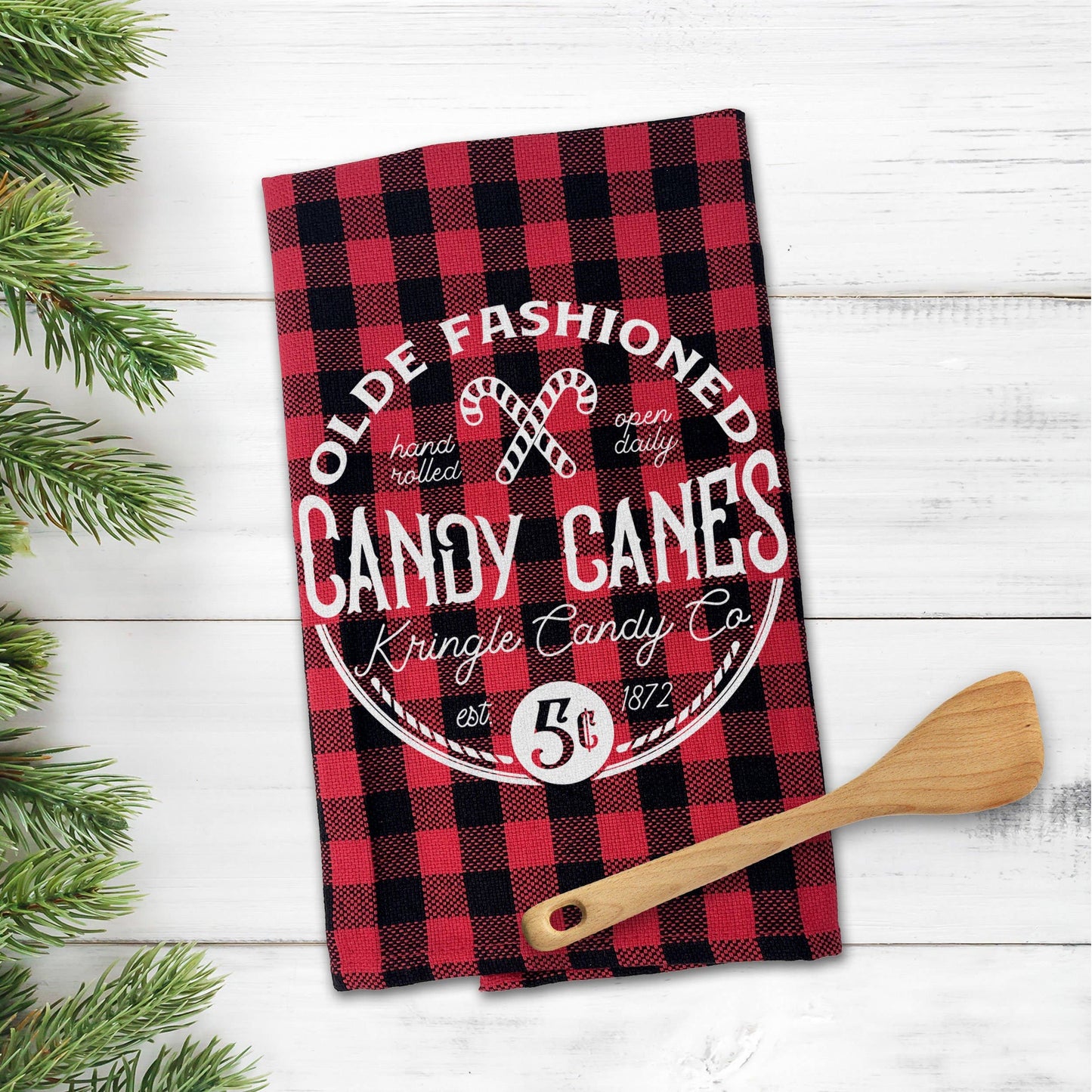 Buffalo Plaid | Candy Cane Dishtowel