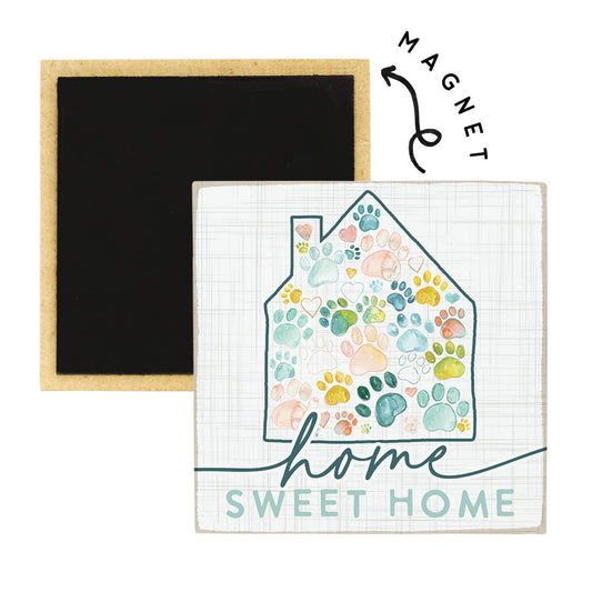 Home Pawprints House - Square Magnets