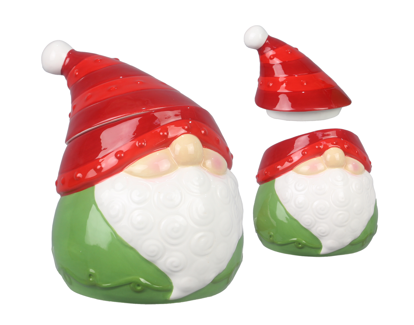 Ceramic Christmas Whimsical Gnome Treat Jar