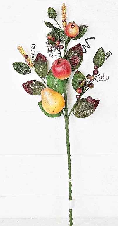 27" Mix Glitter Fruits Spray