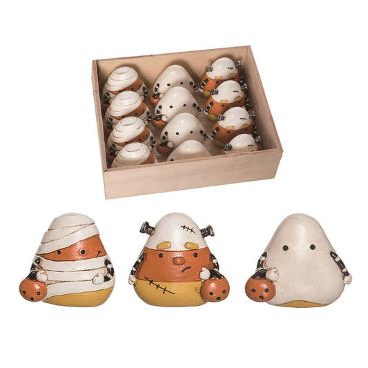 Resin Mini Spooky Candy Corn Figurines