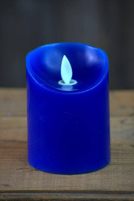 Royal Blue Timered Moving Flame LED Candle