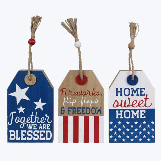 Patriotic Red White and Blue Gift Tag Wall Sign