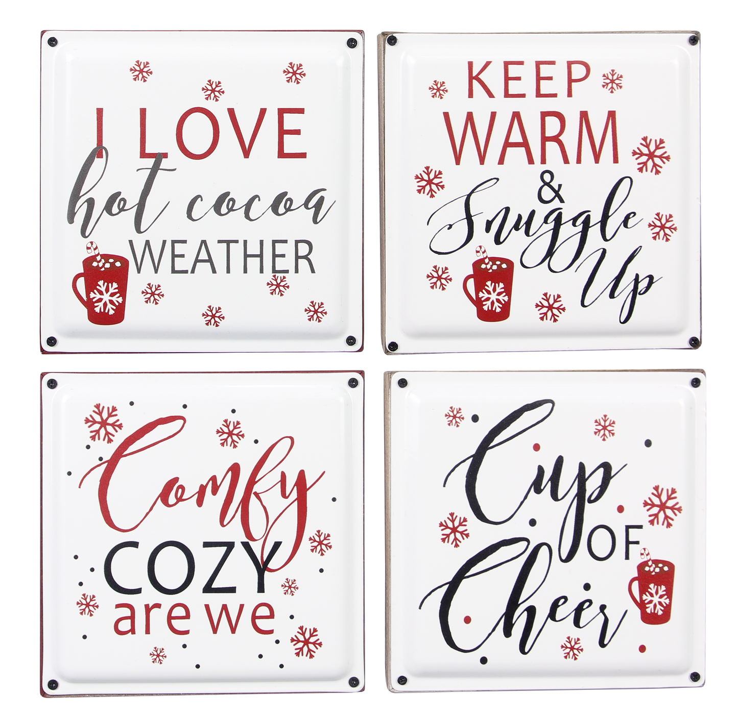 Hot Cocoa Wood Framed Enamel Tabletop/Wall Sign