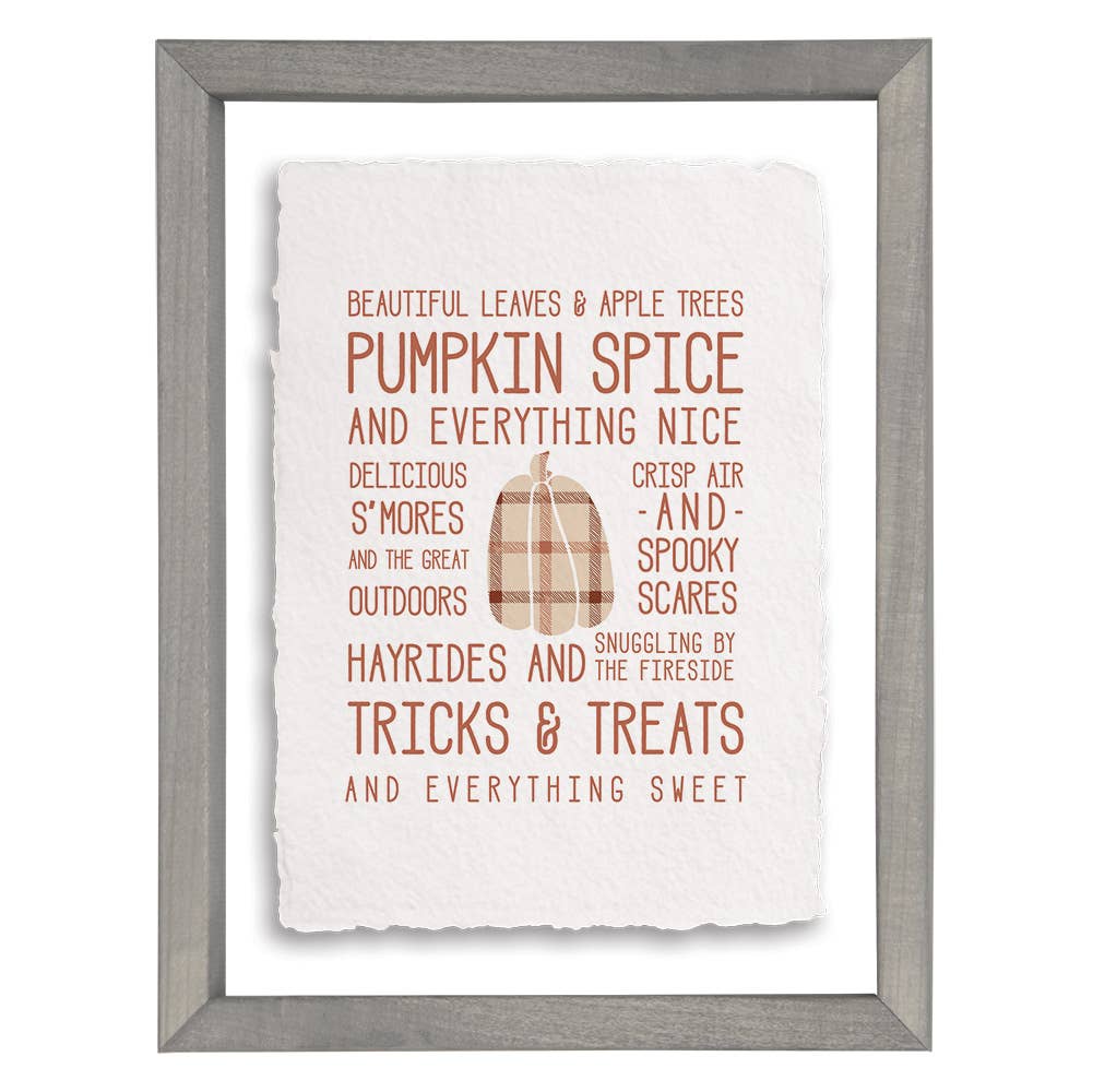 Pumpkin Fall Words - Floating Art Rectangle