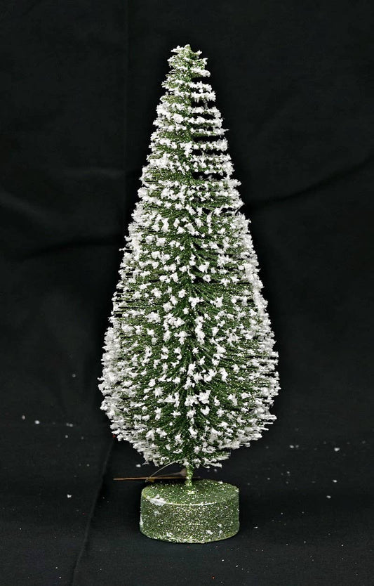 10in Snowy Bottle Brush Mini Tree