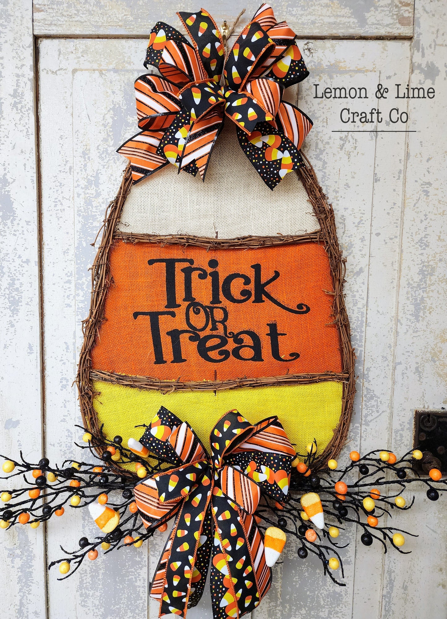 Candy Corn Grapevine Doorhanger