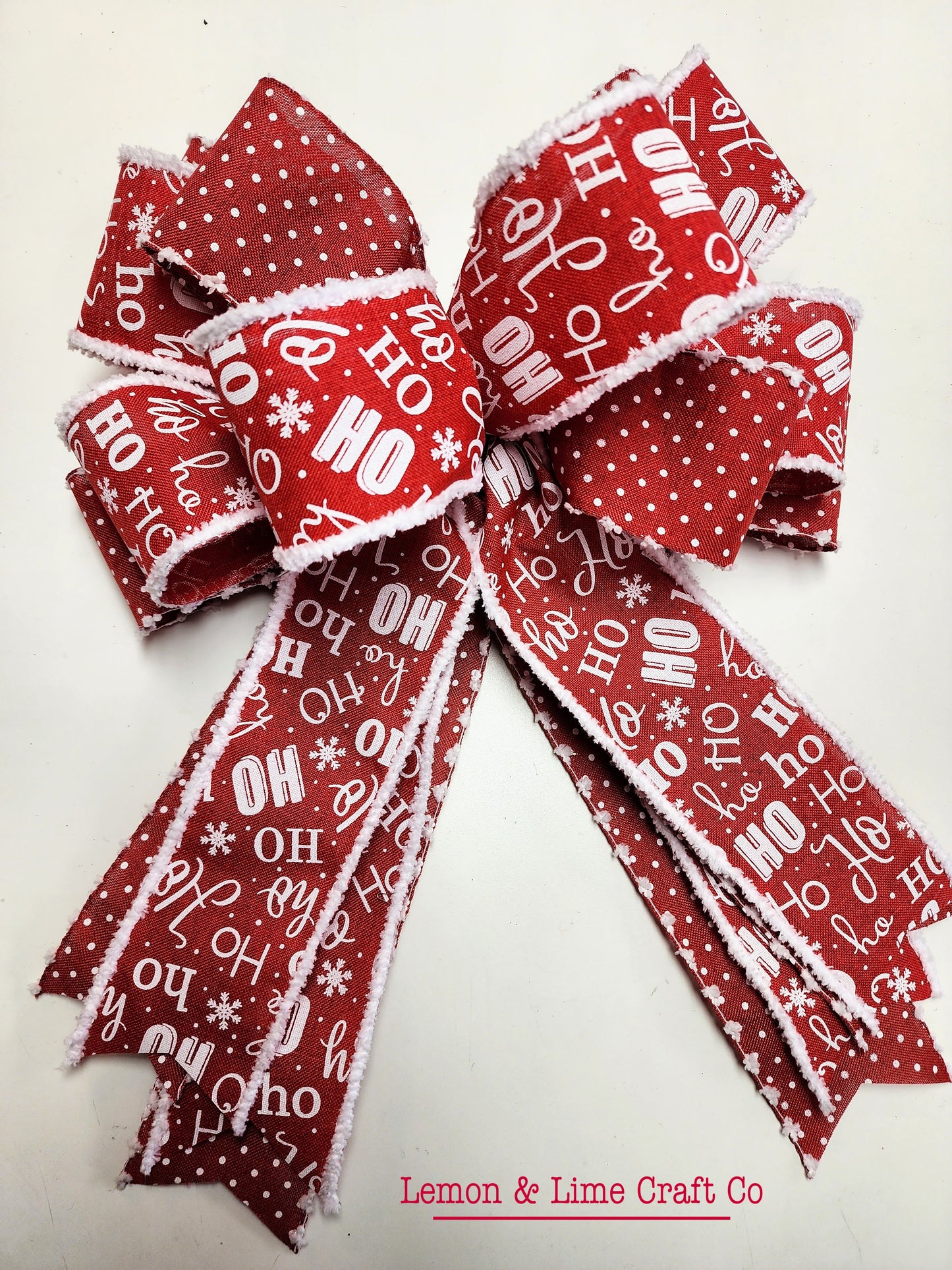 Medium Flocked Edge Christmas Bow