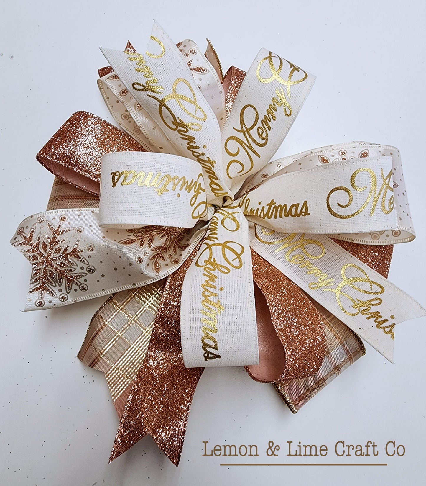 Small Pink/Gold Bow