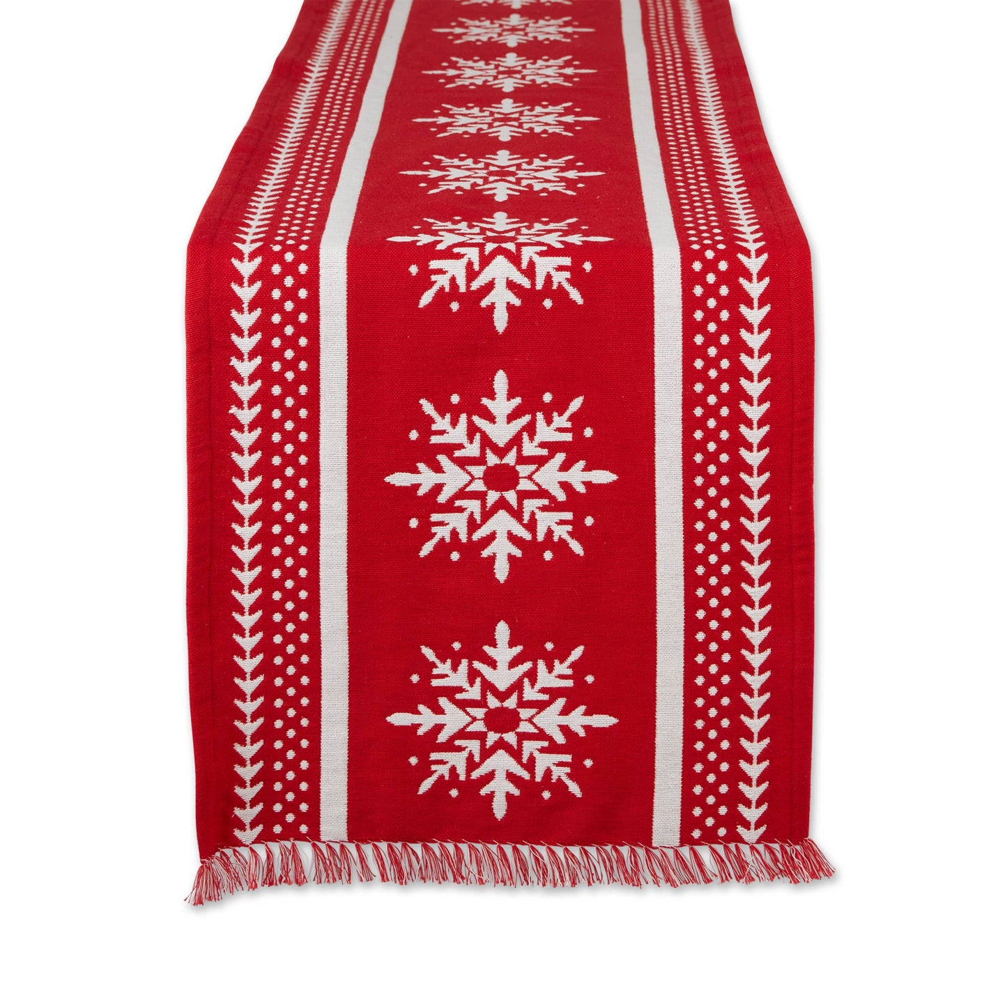 Nordic Snowflake Stripe Jacquard Table Runner