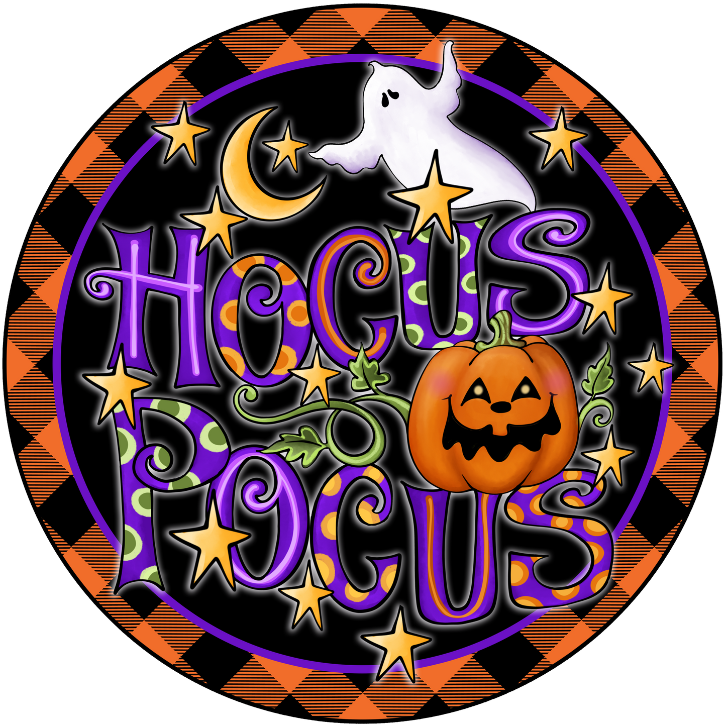 18" Wood Round - Hocus Pocus
