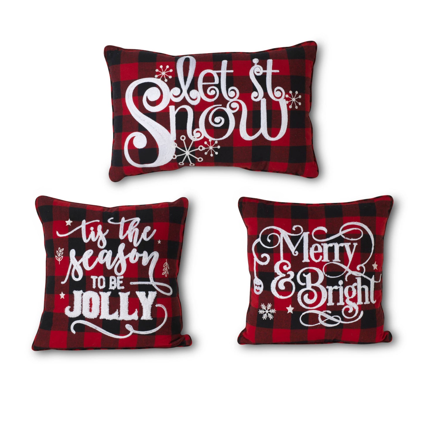 Red Black Plaid Christmas Pillow