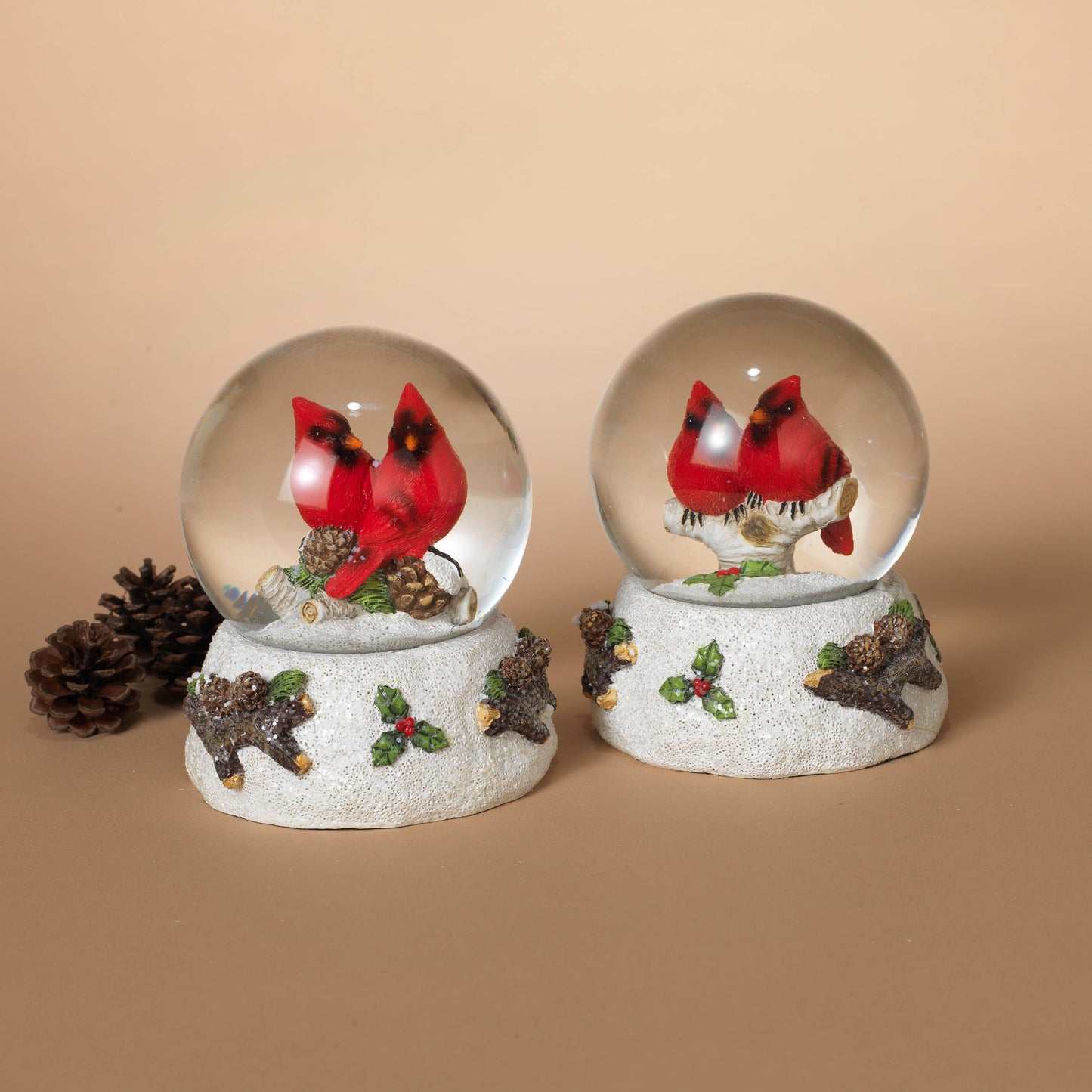 Resin Holiday Cardinal Water Globe