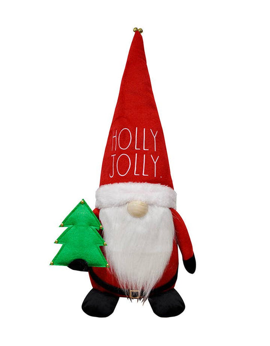 Rae Dunn "Holly Jolly" Plush Santa Gnome with Tree