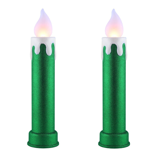 24" Glitter Blow Mold Candle - Green