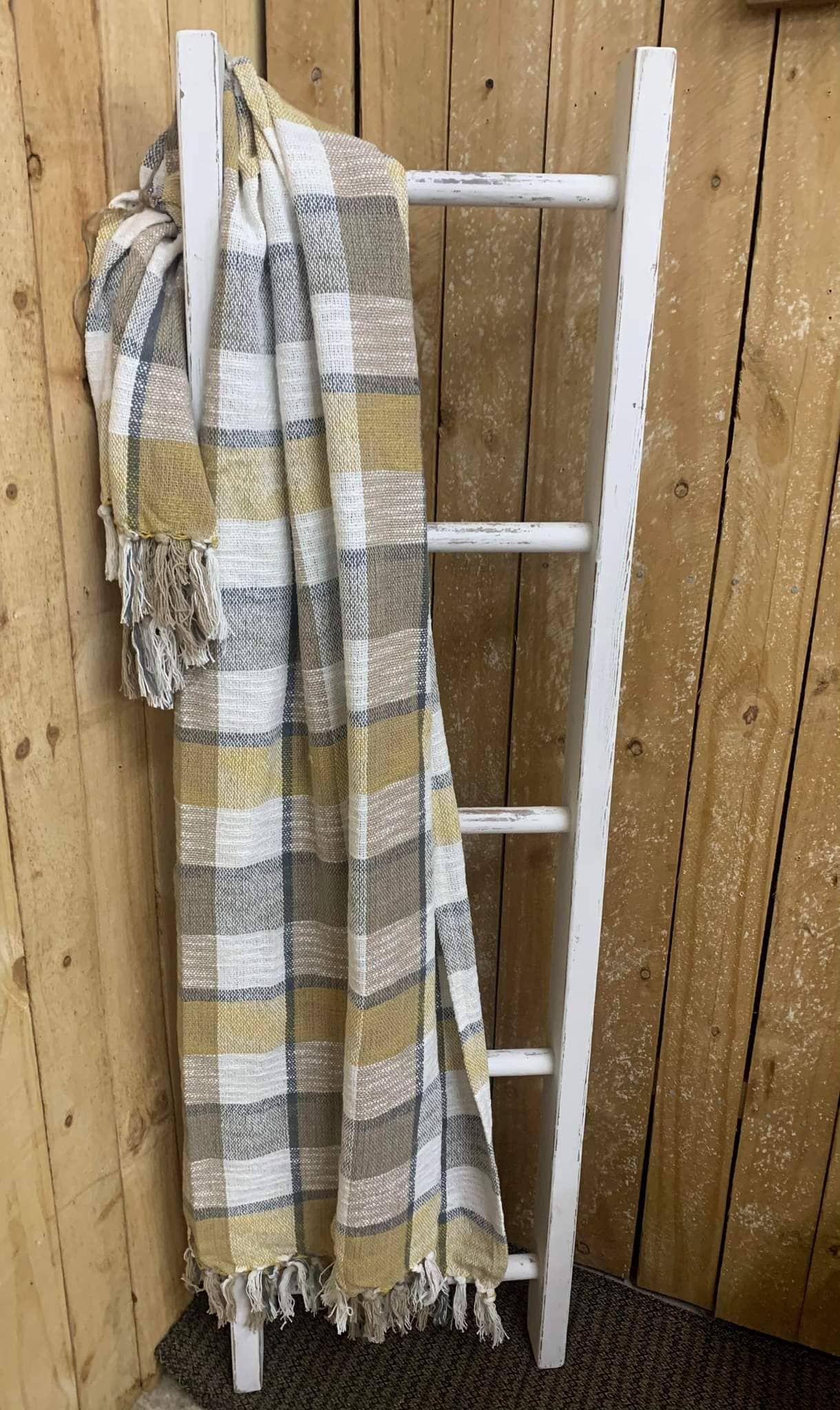Yellow & Gray Plaid Throw