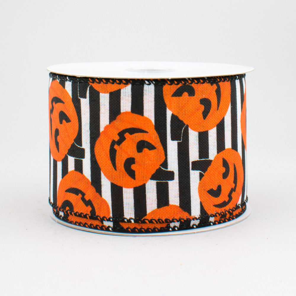 Jack O Lantern Striped Ribbon