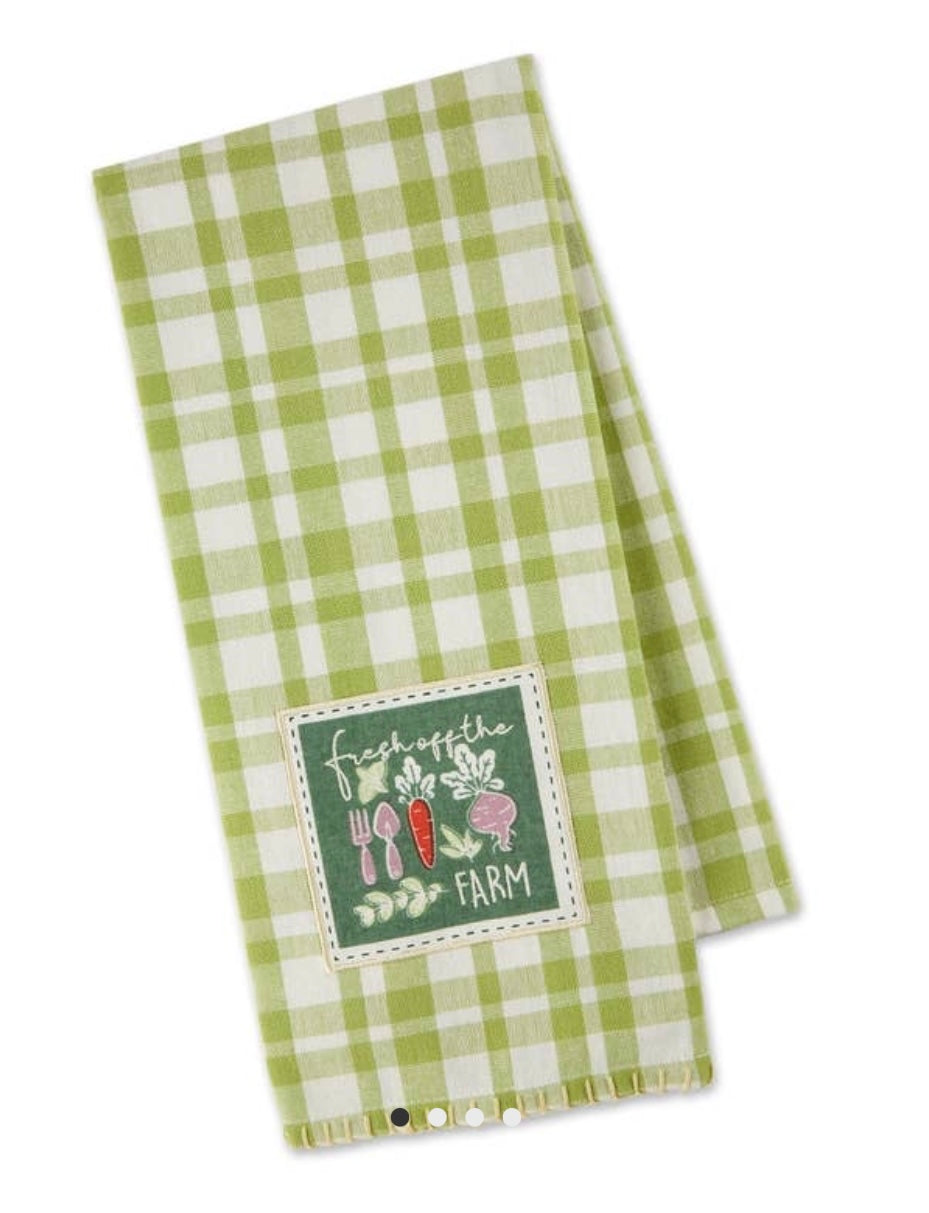 Fresh Farm Embellished Dishtowel