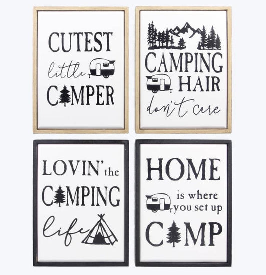 Wood Framed Camping Tabletop/Wall Sign