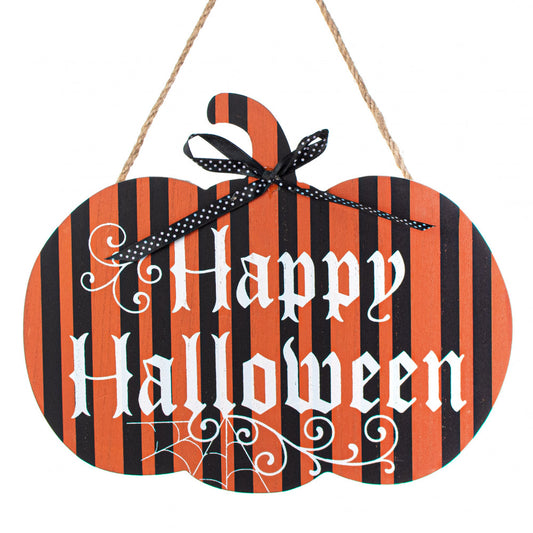 Happy Halloween Wooden Pumpkin Sign