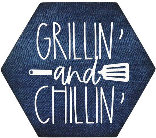 Grillin And Chillin - Honeycomb Coasters