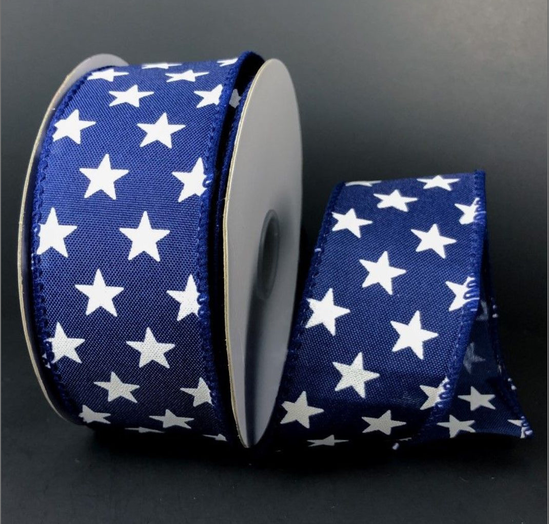 Wired Satin Stars Ribbon