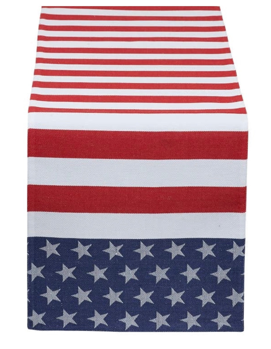 Stars & Stripes Jacquard Table Runner