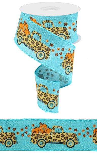 Wired Leopard Truck/Pumpkins Ribbon