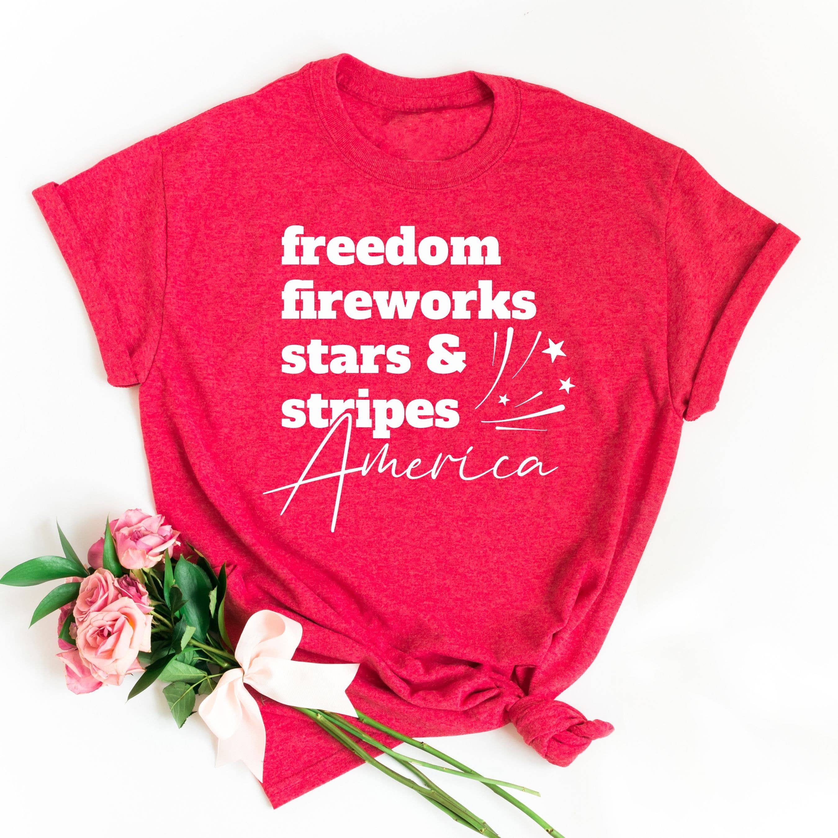 Freedom Fireworks America Red Tee