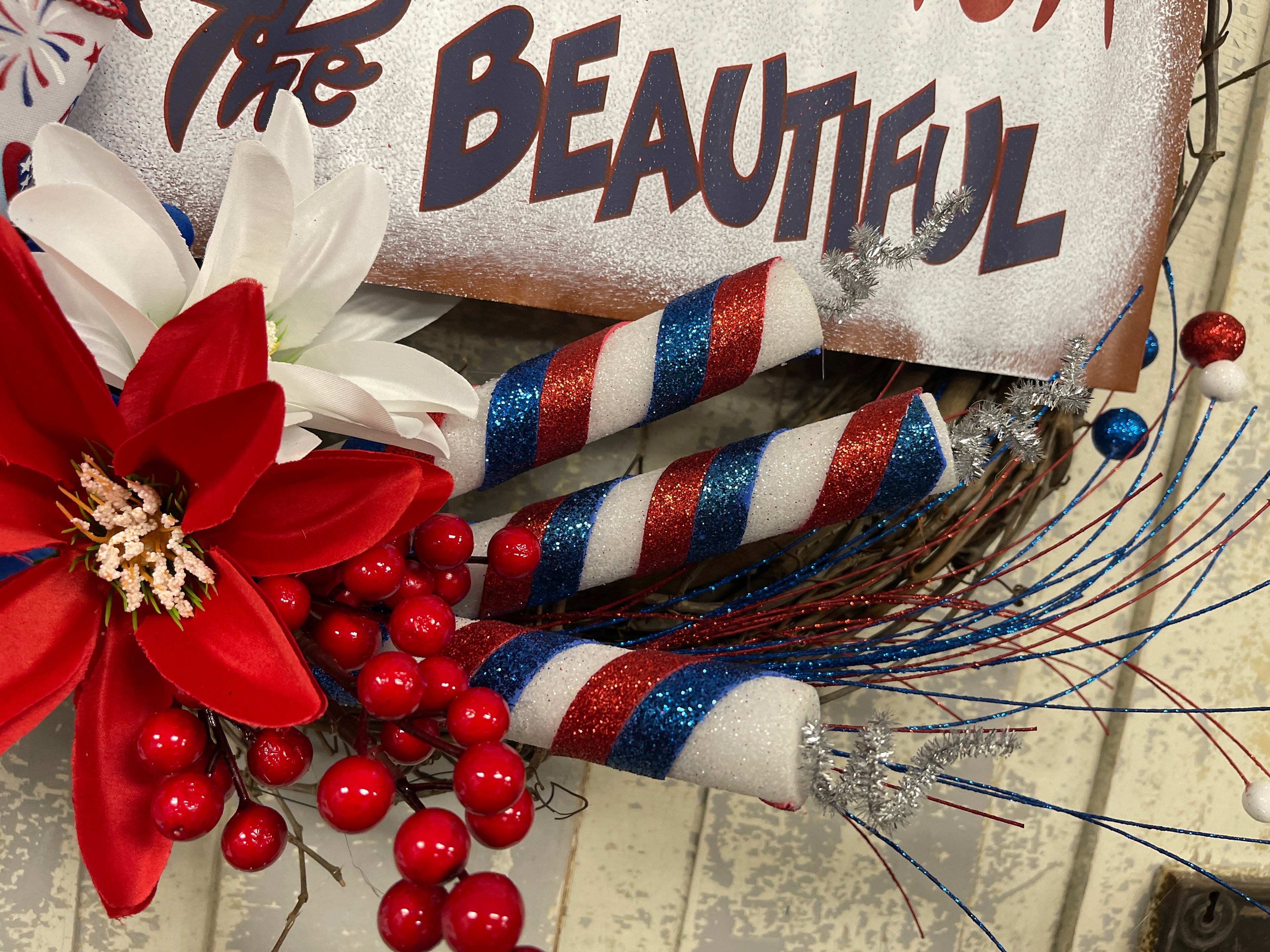 America The Beautiful Patriotic Wreath