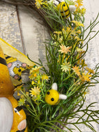 Small Bee Gnome Wreath with Bow