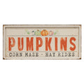 Pumpkins Corn Maze Hayrides Metal Sign