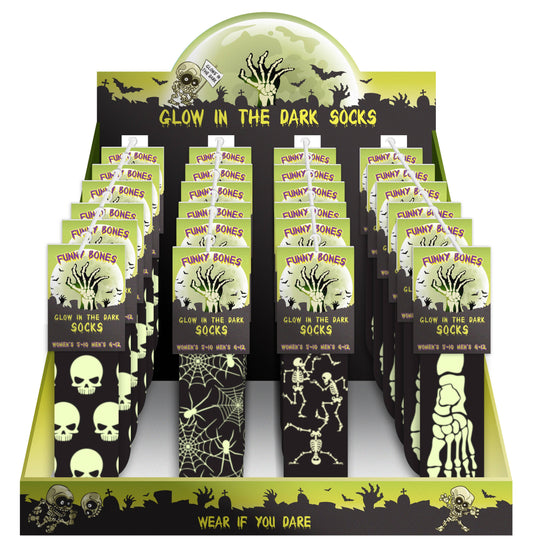 Funny Bones Glow In The Dark Socks