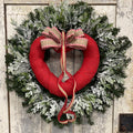 Winter Valentine Snowy Pine Wreath