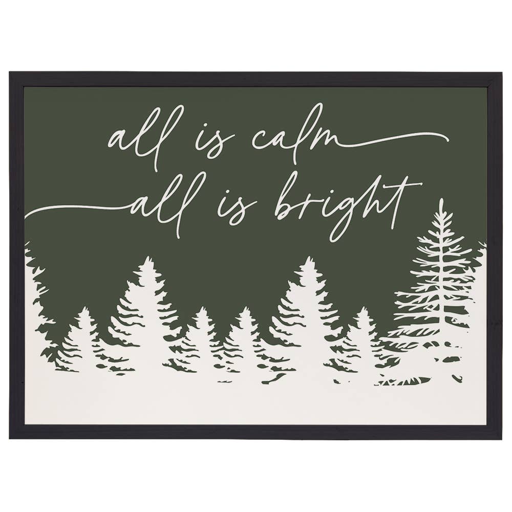 All Is Calm Trees - Thin Frame Rectangle